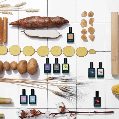 Mélange de produits cosmétiques et alimentaires.
